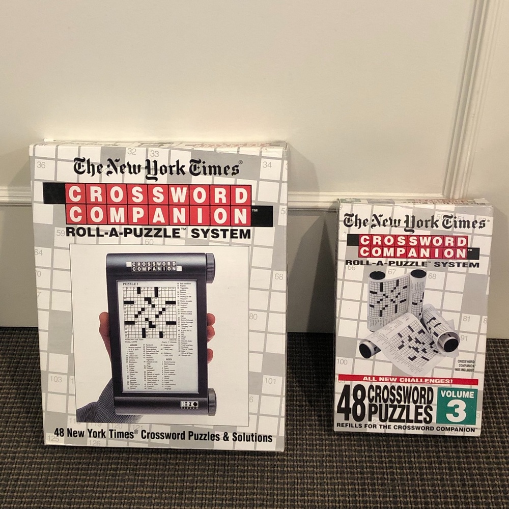NEW YORK TIMES CROSSWORD COMPANION ROLL-A-PUZZLE SYSTEM & VOL 3 UNOPENED